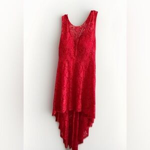 Black Collection Red Hi-Low Lace Dress – Size L